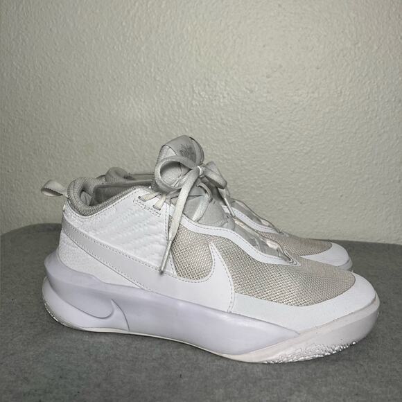 Nike Team Hustle D‎ 10 youth White/White-photon Dust-volt basketball shoes new - Picture 4 of 7
